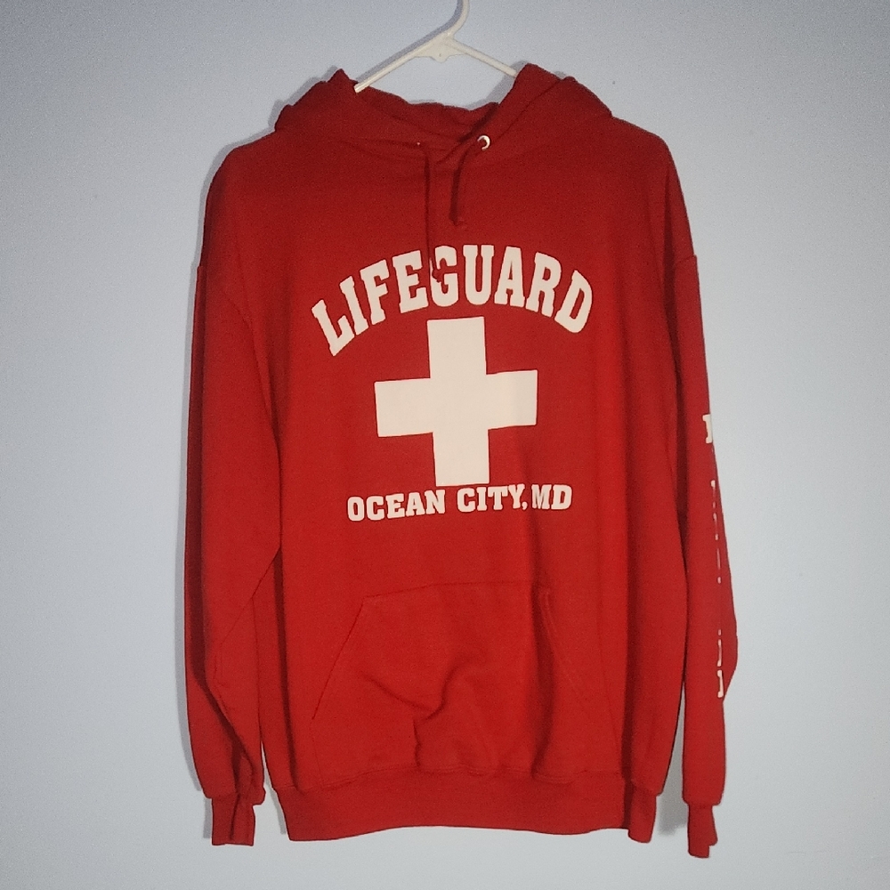 Red Jerzees Lifeguard Hoodie